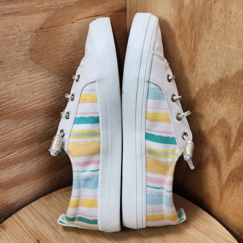 Sperry Pastel Striped Canvas Sneakers - White, Yellow, Pink, Blue, Green - Picture 7 of 9